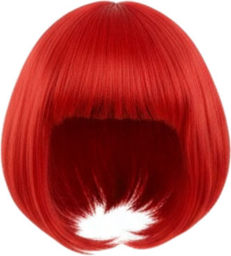 Short Red Bob Wig with Bangs