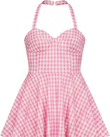 Pink Gingham Halter Dress