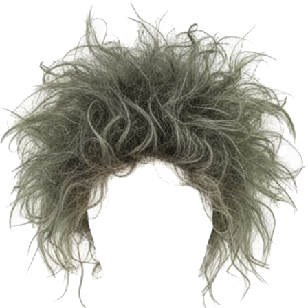 Wild Messy Green Gray Wig