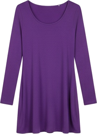Purple Long Sleeve Mini Dress
