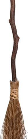Wooden Witch Broom Halloween Prop