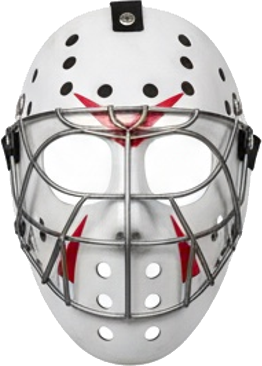 White Hockey Mask with Red Marks
