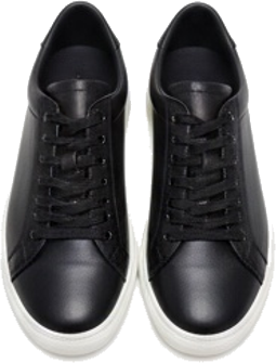 Black Leather Low Sneakers