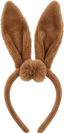 Tall Bunny Ears Headband Fuzzy Brown