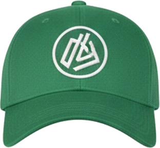 Green Baseball Cap with White Circle Emblem