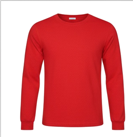 Red Long Sleeve Crew Neck Shirt