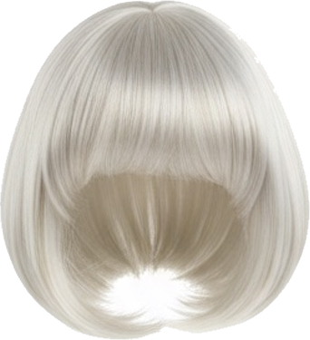 Short Silver White Bob Wig Swept Bangs