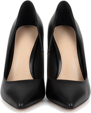 Black Pointed Toe Leather Pumps