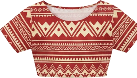 Red Tapa Print Crop Top
