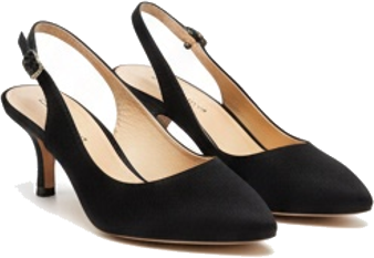 Black Kitten Heel Slingbacks