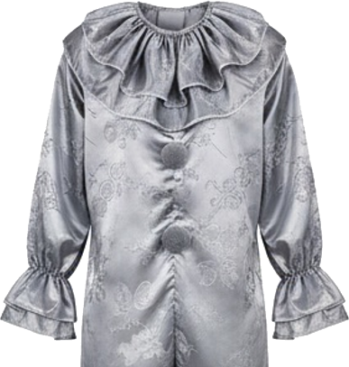 Clown Costume Victorian Silver Ruffle Adult