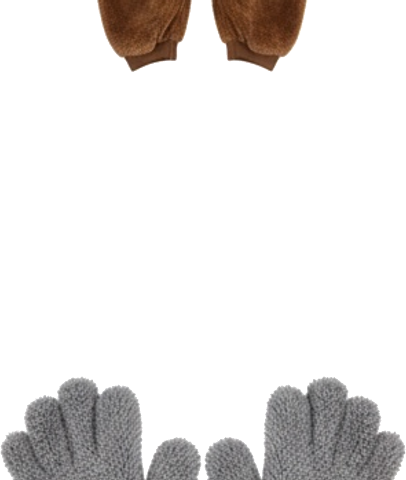 Gray Fuzzy Mittens