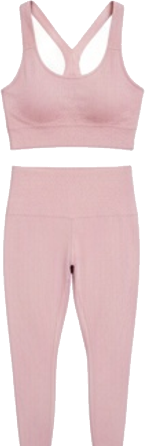 Matching Ribbed Workout Set Pastel