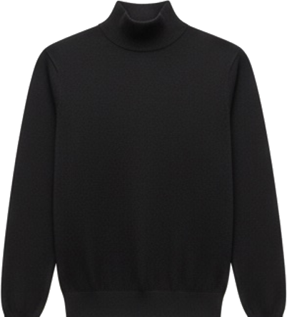 Men's Black Mock Turtleneck Long Sleeve