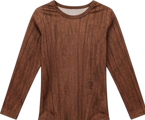 Brown Wood Grain Print Bodysuit