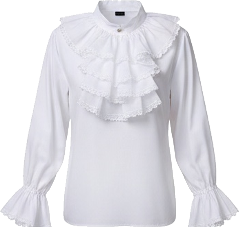 White Ruffle Jabot Shirt