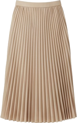 Midi Pleated Skirt Beige