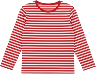 Red and White Striped Long Sleeve Shirt