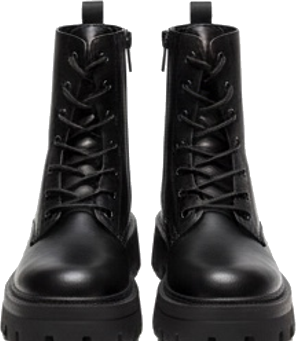Black Chunky Platform Lace Up Boots