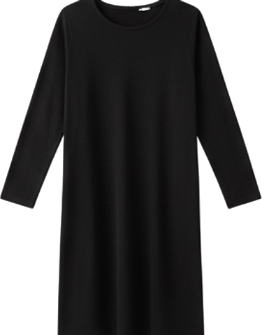 Black Long Sleeve Midi Dress